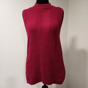 TALBOTS BURGUNDY|RED SLEEVELESS KNIT TANK TOP WPMEN SIZE M